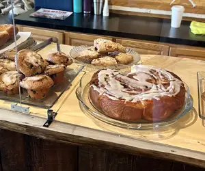 Apple dumplings, blueberry muffins, cinnamon rolls