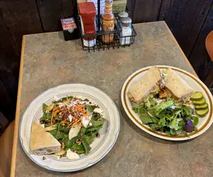Apple pecan salad and grilled chicken sandwich